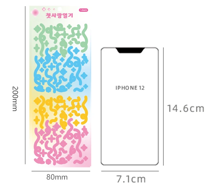 8 Designs 1 Pcs / Set Stickers Colorful Ribbon Symbol Decoration ...