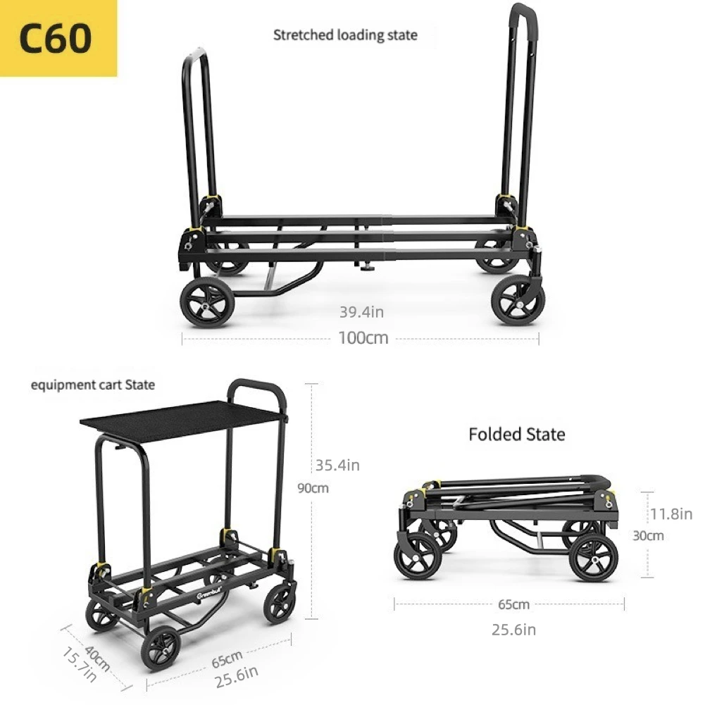 Volveshots Lightweight,Foldable And Portable Studio Trolley Hand Cart