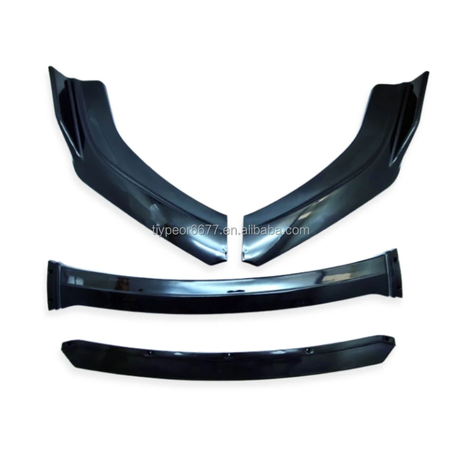 product tiypeor factory cheap four section front bumper lip splitter car abs red universal  body kit spoiler guard car accessories-7