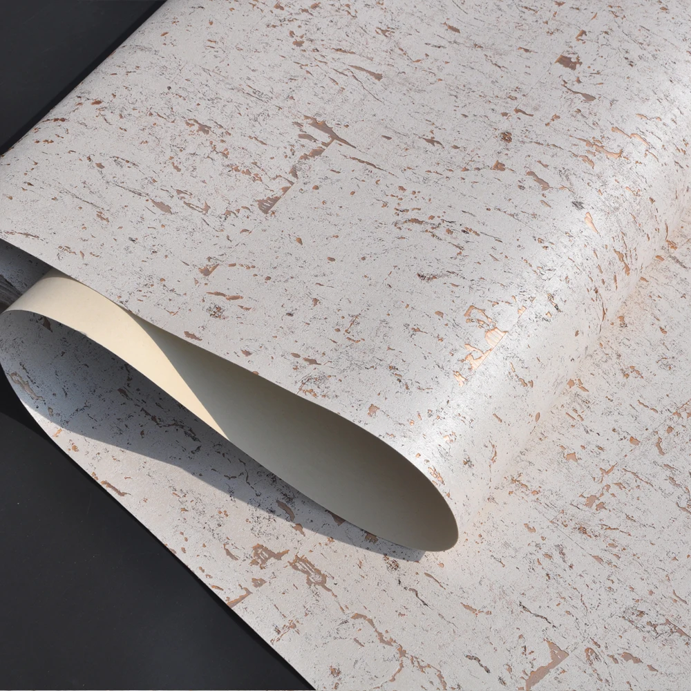 MYWIND Free Sample New Design Style Metallic Cork Wallpaper White Natural Modern Art Designs Home Decor Wallcoverings