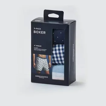 High End Customized White Cardboard Box with Transparent Window Wholesale Socks Storage Underwear Packaging Box