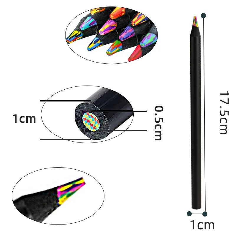 Art Colored Pencils 12 Color Rainbow For Coloring Book Arts Drawing_voghion.com