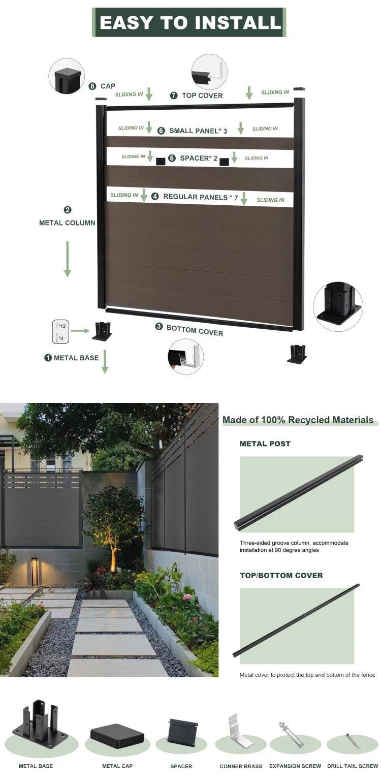 Outdoor Privacy Fences Screen For Houses/waterproof Decorative Wood ...