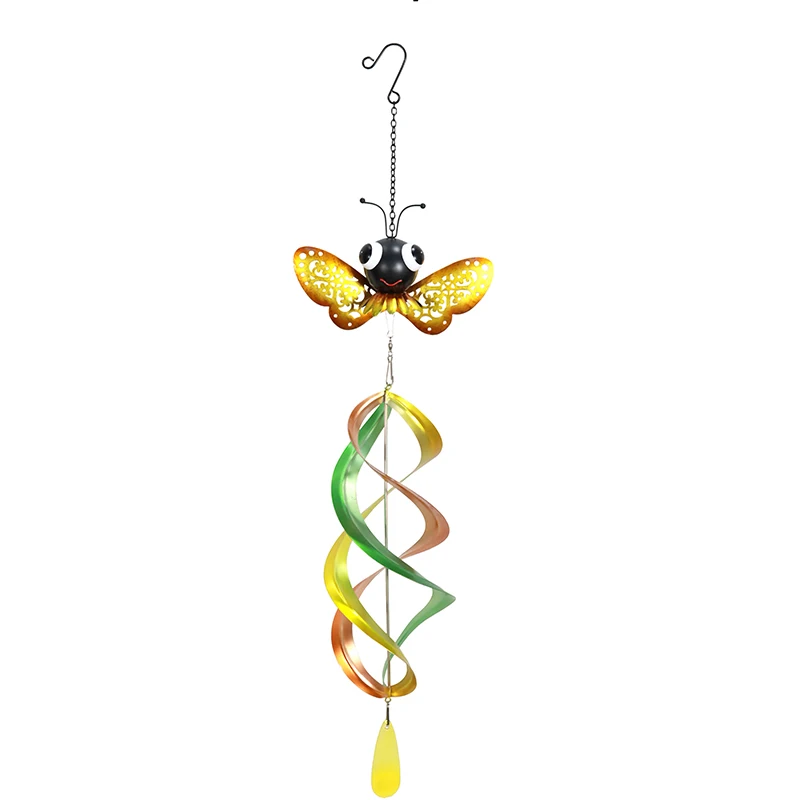   Window Metal Spiral Spinner Memorial Hanging  Wind Chime bee spinner