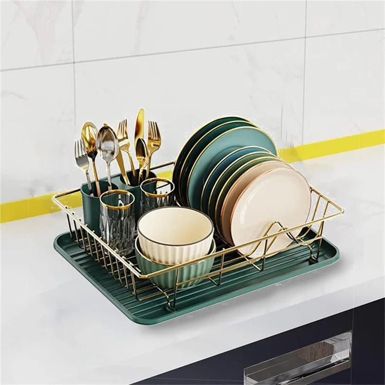 Factory Wholesale Multifunctional Standing Type Dish Rack Organizer Steel Kitchen Sink Drying Rack for Home Use