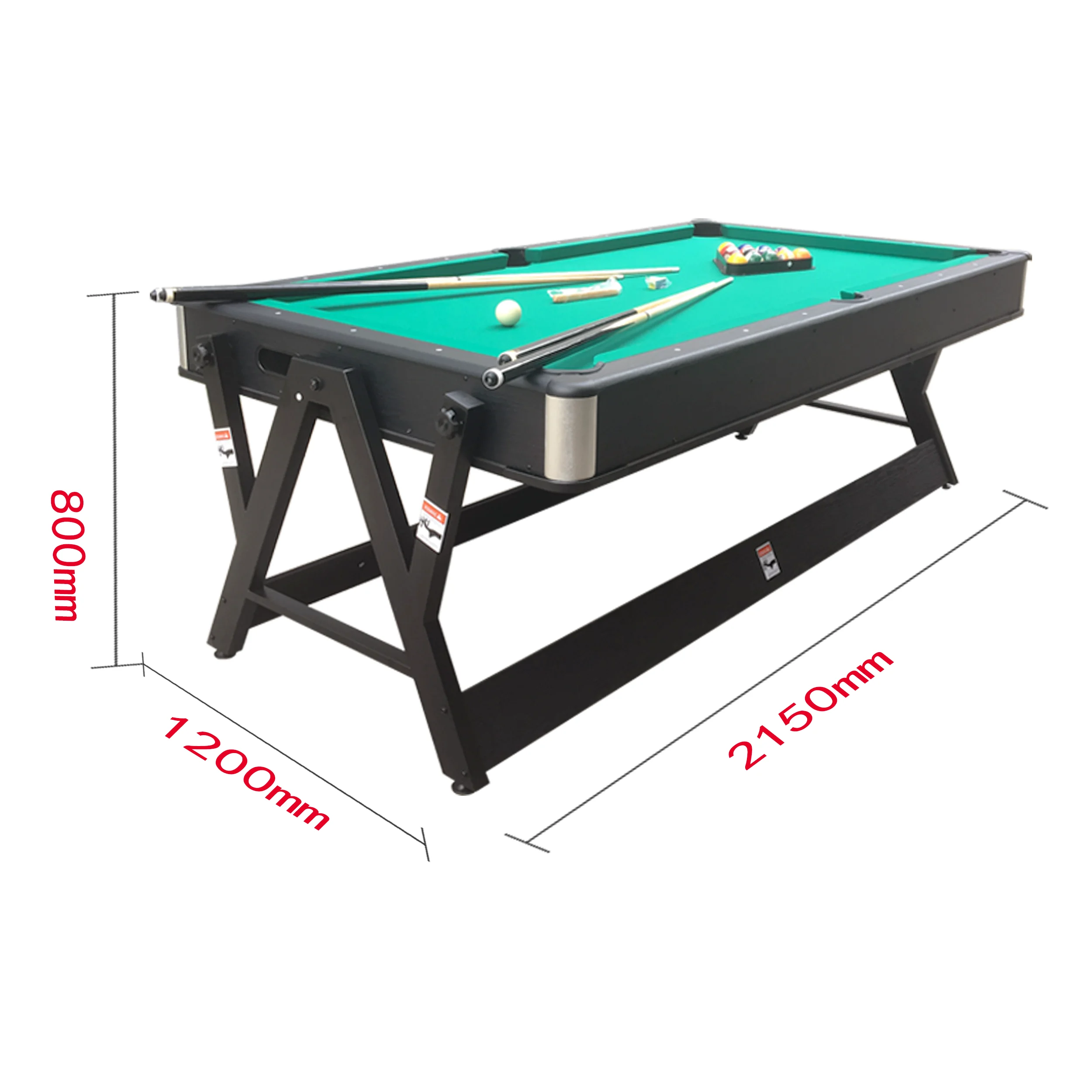 4 em 1 Multi mesa de jogo 7FT de bilhar, mesa de bilhar com