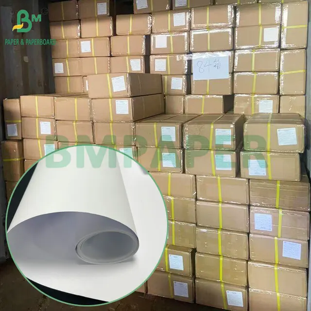 92 Brightness 100gsm 130gsm Coated CAD Plotter Paper Roll For Colored Topographic Map