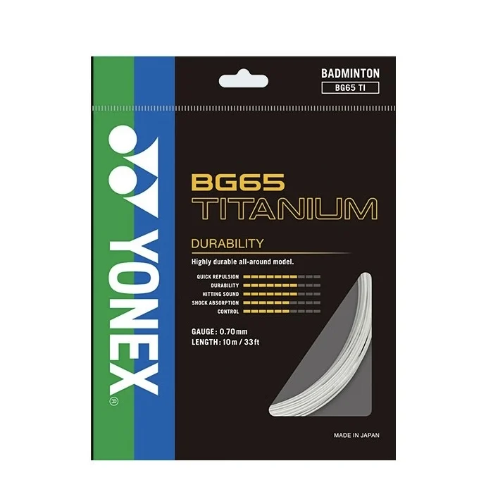 YonexバドミントンラケットストリングBG65 TITANIUM 10M