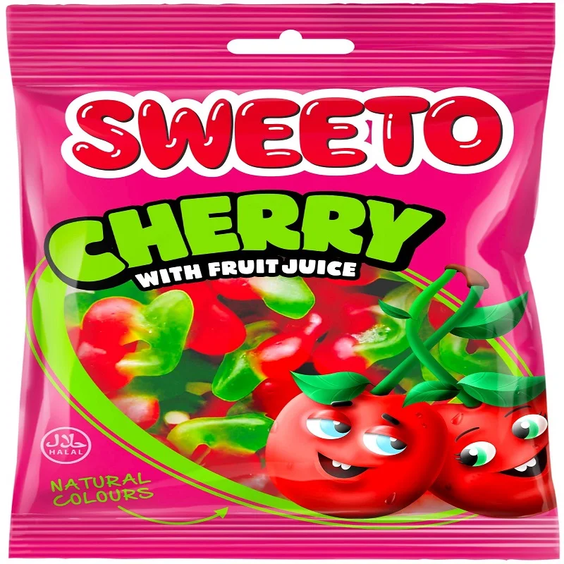 Gummy Cherry. Jelly Gummy Box package. Multiday Jelly Gummies. Jelly Gummy Box package Design. Sweet fora