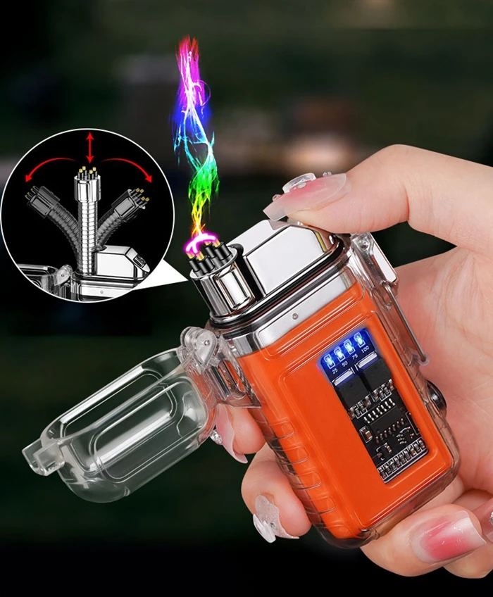Latest Lighter KY 2024 New Usb Type-C Waterproof Lighter Arc Plasma 360 Rotation ...
