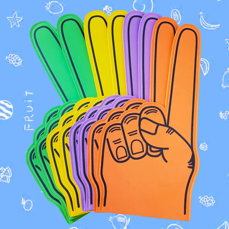 High Quality OEM Custom Logo Cheering Foam Fingers Professional Big EVA Sponge Foam Cheering Foam Hand Gloves