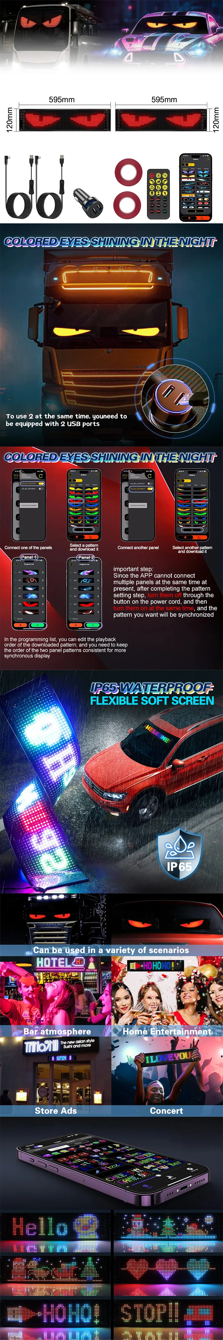 Programmable Led Eye Kit DIY Dynamic Programmable LED Windshield Eyes - Devil Eyes