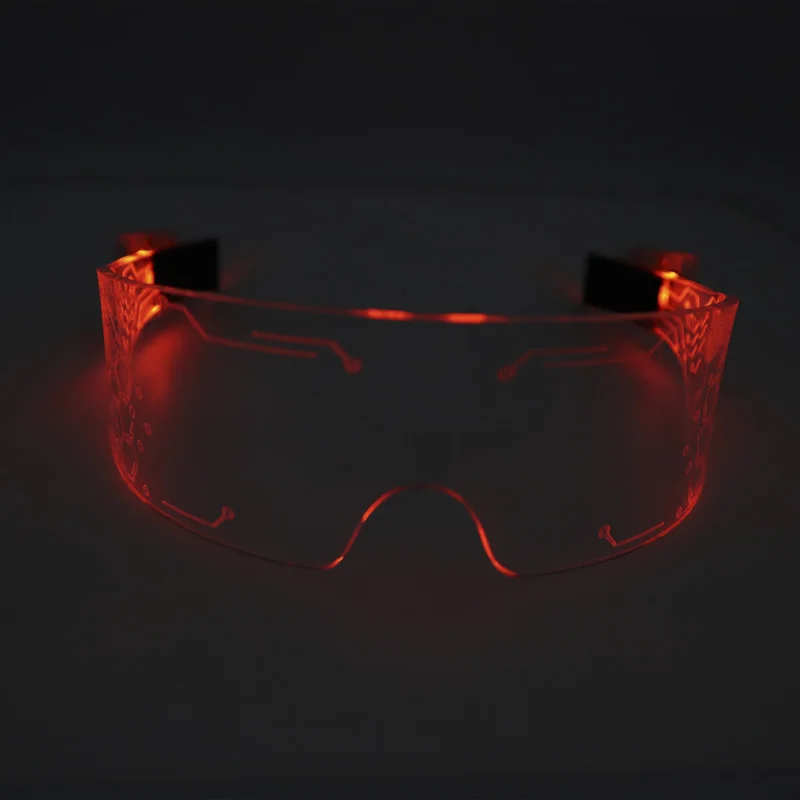 
СВЕТОДИОДНЫЕ светящиеся очки для вечеринки, футуристические электронные очки с козырьком, очки с подсветкой для Хэллоуина, фестиваля 