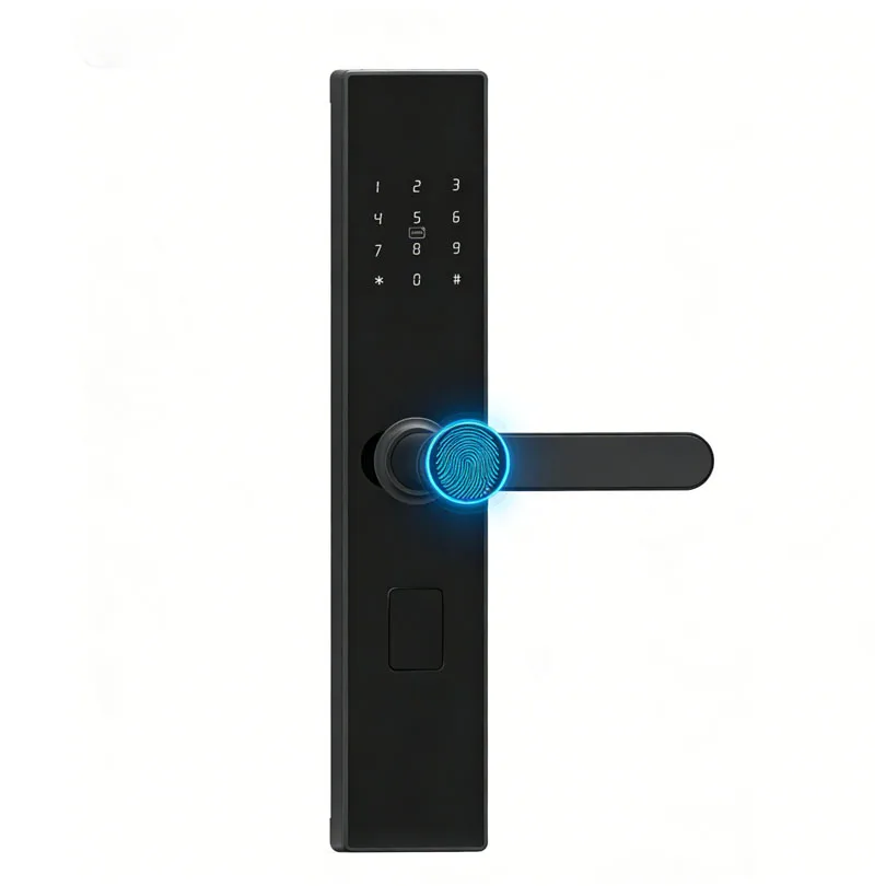 ล็อกประตูอัจฉริยะรูปลักษณ์ทันสมัย พร้อมฟังก์ชัน WiFi และการปลดล็อกด้วยลายนิ้วมือ ล็อกแบบจับจับ (Handle Lock) ที่ให้ความปลอดภัยสูง ใช้งานได้ทั้งในบ้านและโรงแรม ยี่ห้อ Kaisstar