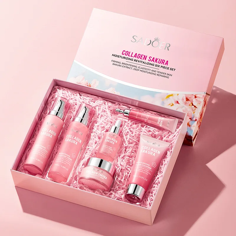 SADOER Sakura Collagen Facial Mask Set - Vitamin C Hydrating Eye