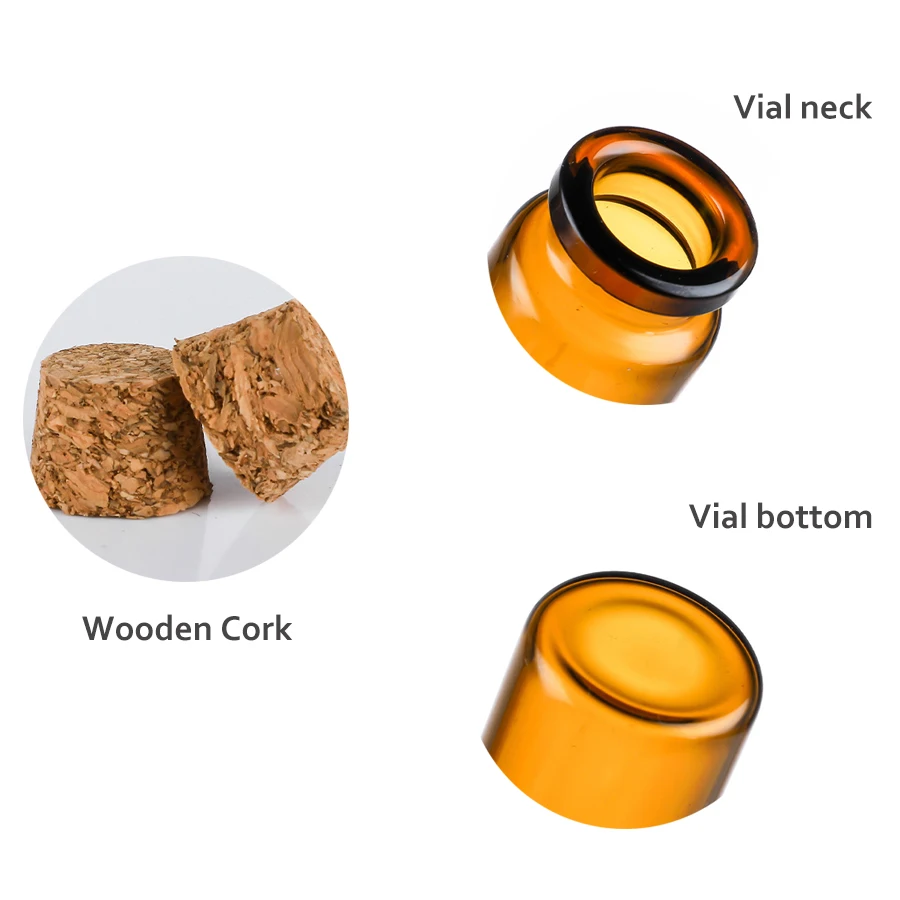Factory Small 10ml Clear Amber Wishing Wedding Message Glass Vial Bottle with Cork Stopper