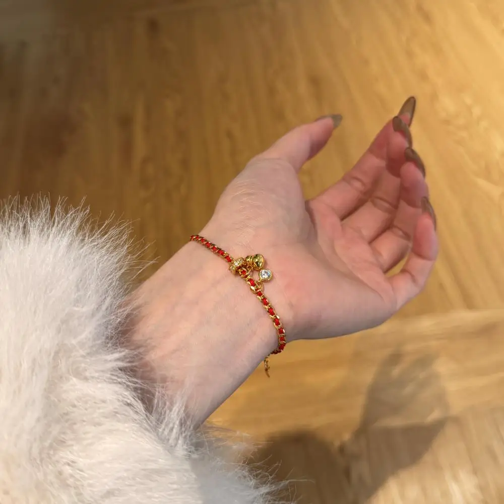 KAKODIY Chinese popular style gourd red rope gold plated 925 Sterling Silver bracelet detail 3