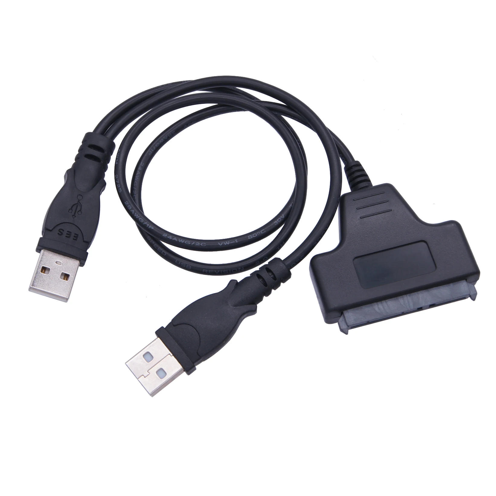 Computer Cables 480MB/S Transmission Speed USB 2.0 to Converter SATA Interface Copper ABS Shell for 2.5 Inch SATA Notebook Hard Drive Cable Length: 0.33m 
