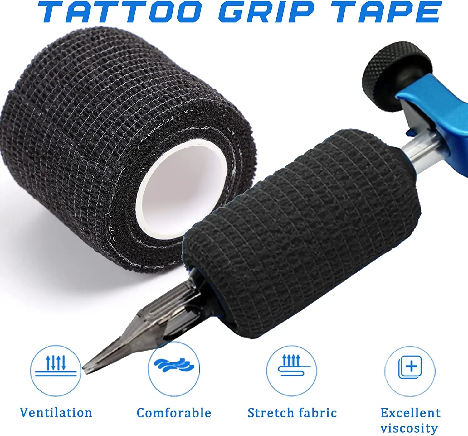 Wholesale Ecofriendly Tattoo Grip Tape Selfadhesive Bandage Wrap Black Elastic Tattoo Machine