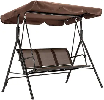 2/3-Person Porch Swing with Adjustable Tilt Canopy