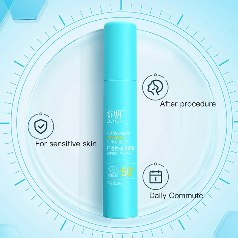 Новая формула Oem/Odm физический солнцезащитный крем Juyou Spf50 Pa ++++ легкий свежий отбеливающий