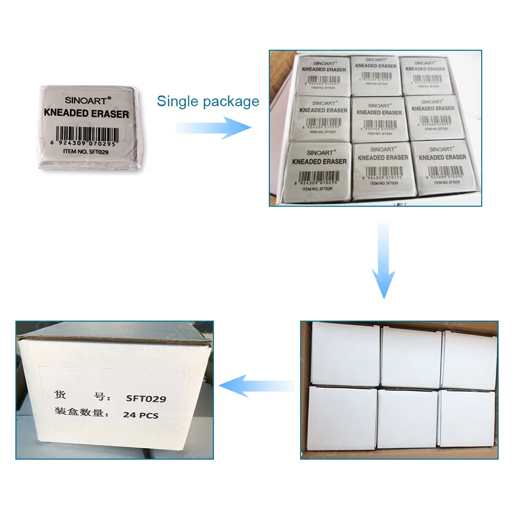 Sinoart Large Grey Rubber Kneaded Erasers Ecofriendly Drawing Eraser