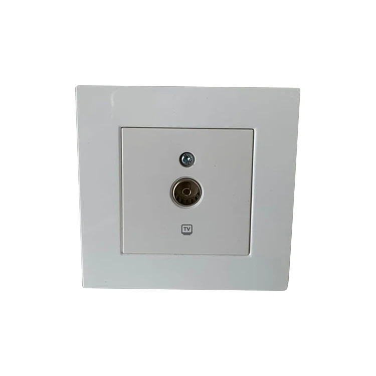 Eu Standard Pc Material Tv Telphone Socket Wholesale Data Socket Outlet Rj45 Satellite Wall Sockets F Connector
