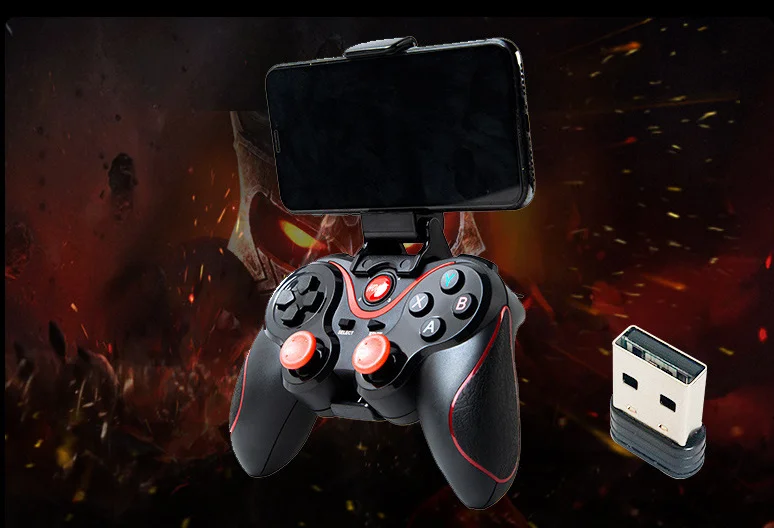 Mini Portable S6 Wireless BLE Game Controller Handle With Bracket  Receiver for Smartphone PC