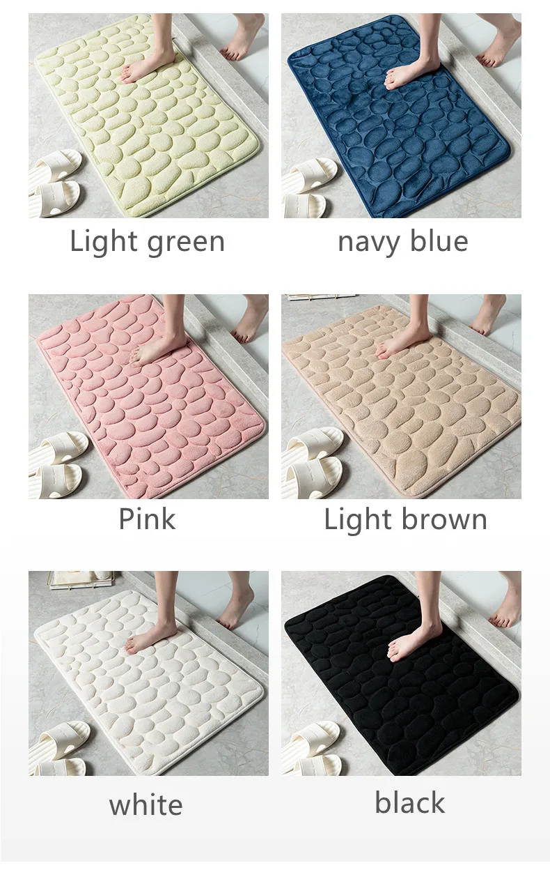 40*60cm Wholesales High Quality Bath Mat Non-Slip Bath Rugs Made Of 100% Polyester Bath Rug Stone supplier