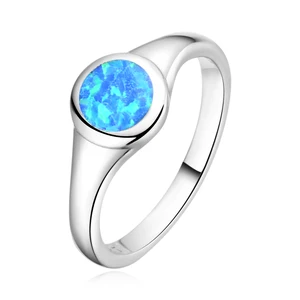 925 Sterling Silver Inlay Bezel Setting Rhodium Plating High Quality Opal Rings
