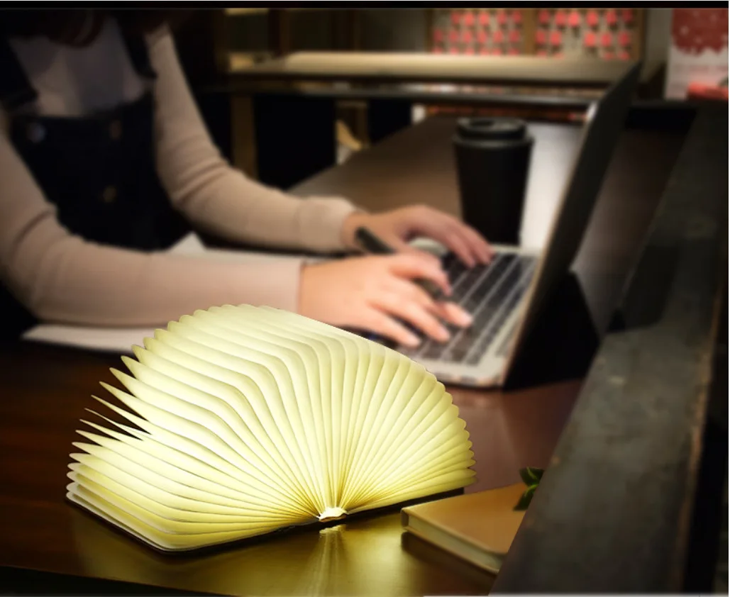 product book light novelty folding book lamp 5 colors folding night light portable desk light-42