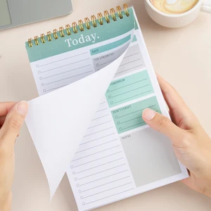 High Color A5 Spiral Bound Daily Plan Notebook Cute Portable Cross-Border English Journal for Learning Notepad