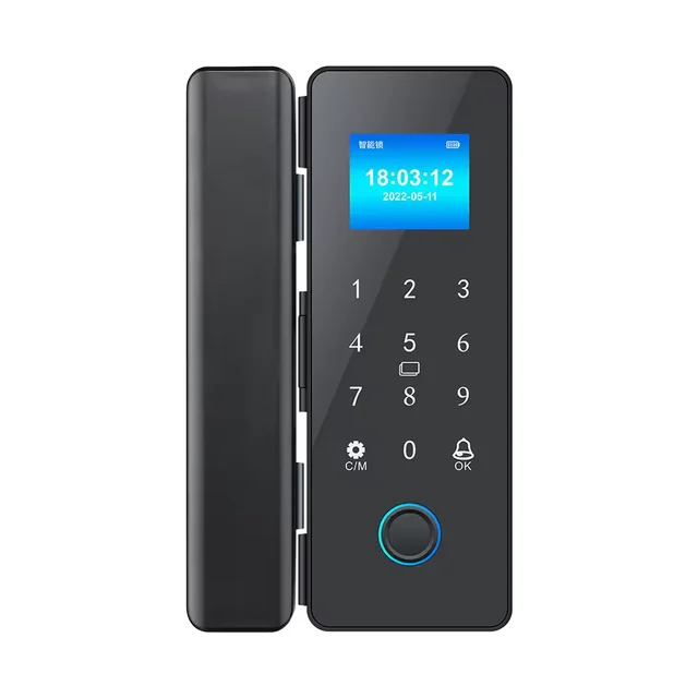 K170 Smart Fingerprint Glass Door Lock OptionalTuya WIFI or Remote Control