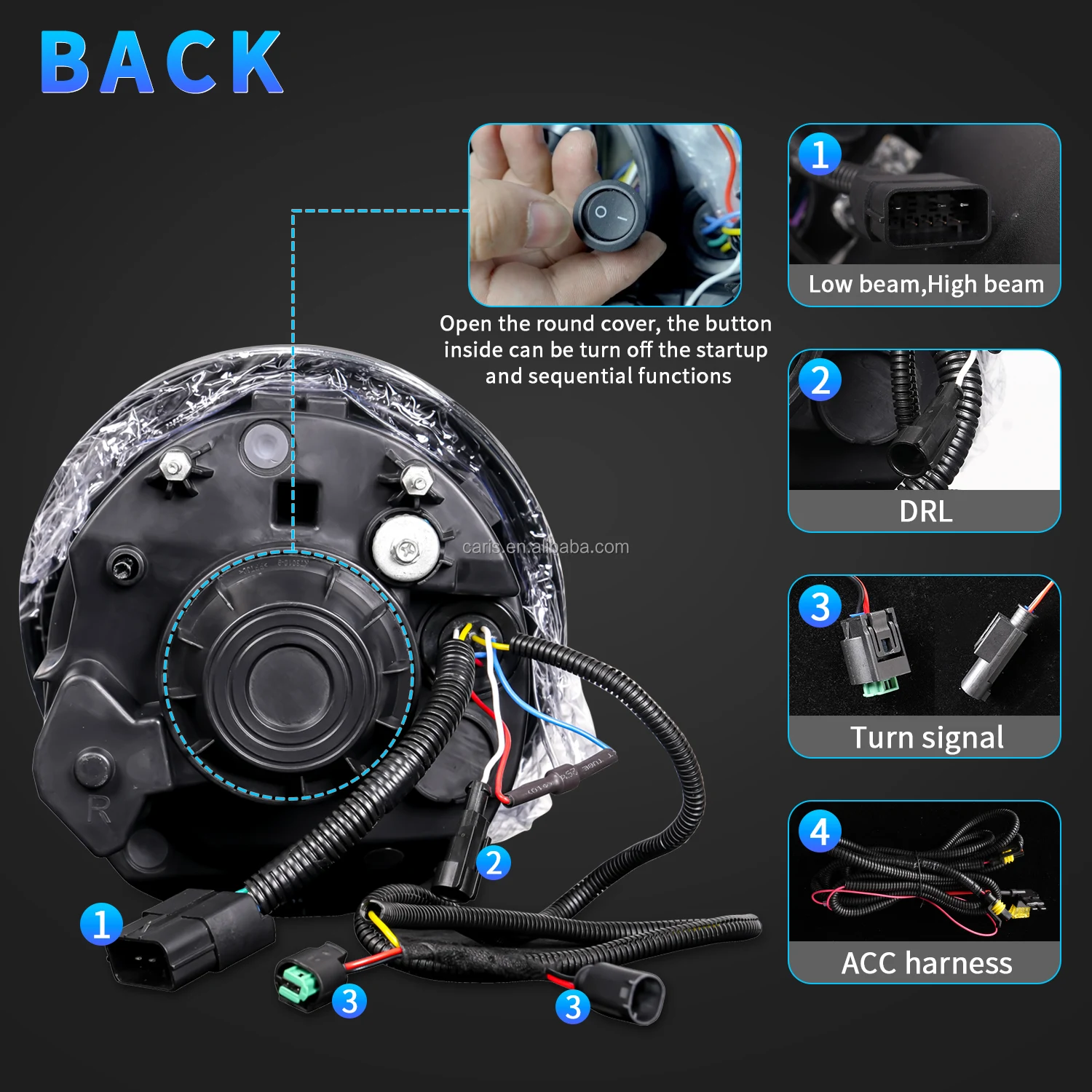 Archaic LED R50 JCW Headlight for 2002-2006 Mini Cooper R50 R53 R52 ...
