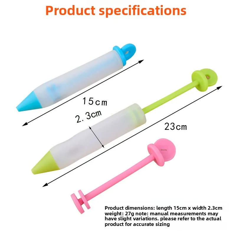Silicone Chocolate Cream Gun for Baking Tools Like Piping Pen Cookies Milking Oil Nozzle Cake Writing Pen details