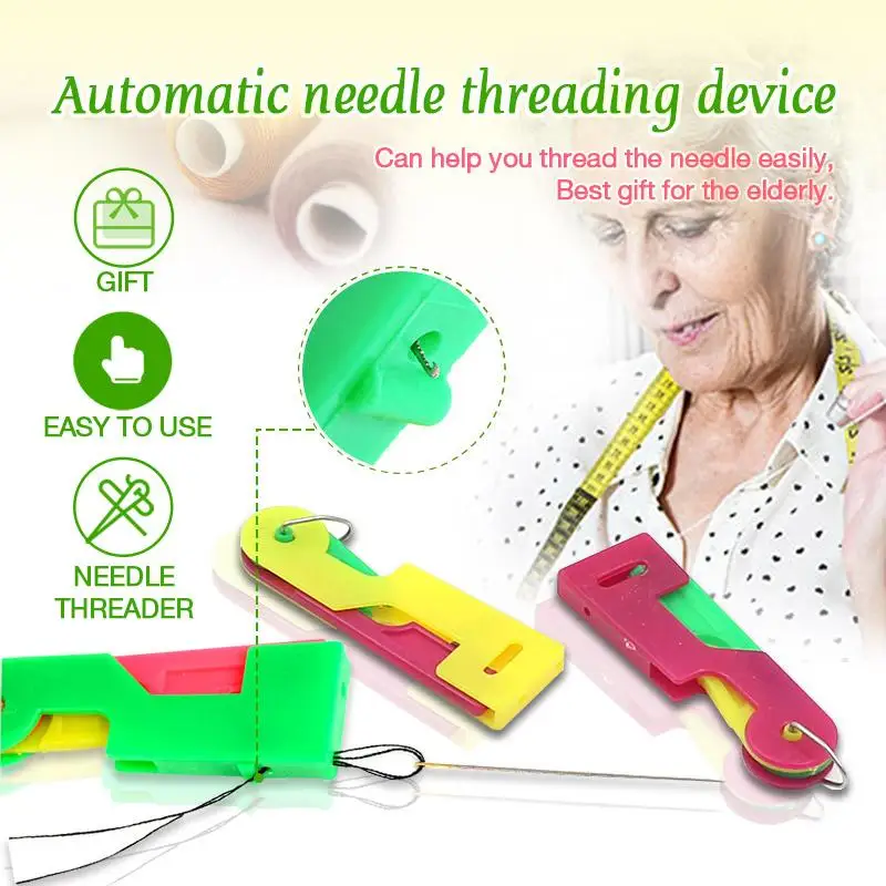 6Pcs Automatic Needle Threader Thread Guide Elderly Use Device Sewing Tool .