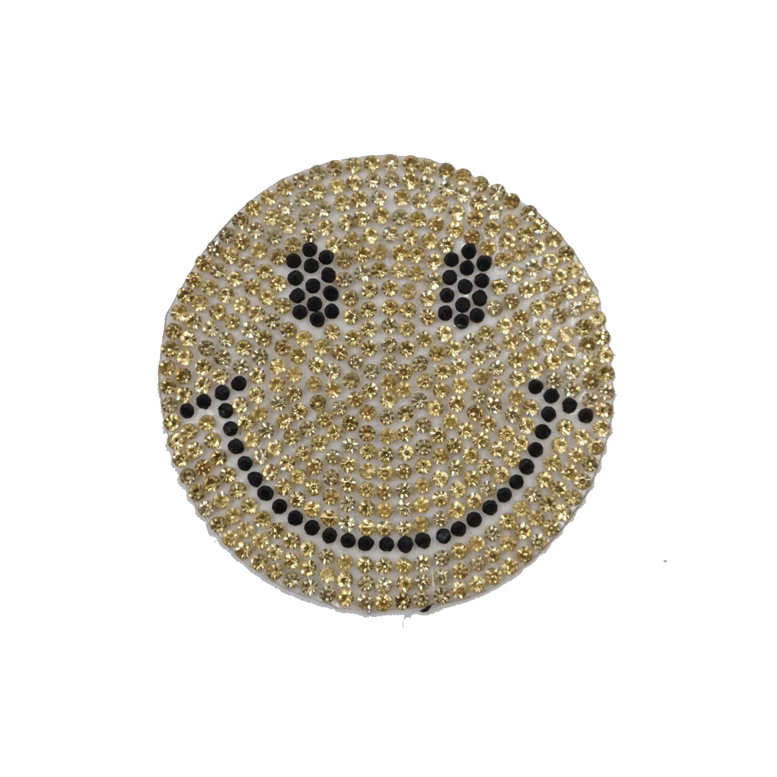 Free sample Custom  logo design heat transfer 3D beaded rhinestone applique Patch for clothing
