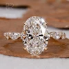 Side Stone Oval Ring
