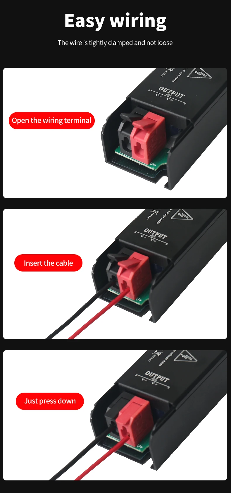 Lixiang LED Ultra-thin Strip Light Transformer 220V to 12V DC 80% Efficiency 20A Output Overcurrent Protection