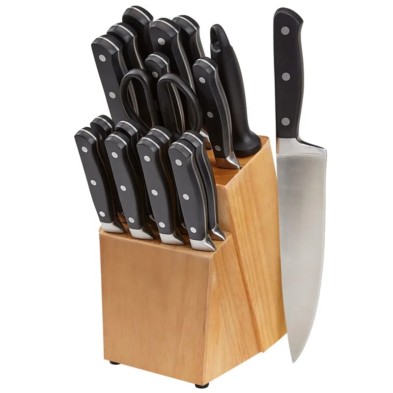 18 Piece Stainless Steel Chef Bread Slicer Santoku Boning Sharpener Scissors Steak Knives Kitchen Knife Set With Block Wooden Buy Kitchen Knife Set With Block Wooden 18 Piece Knife Block Set Kitchen Knives