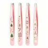Four-piece eyebrow tweezers set-retro stamp christmas edition