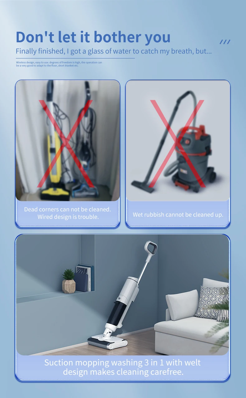 Household floor washing machine Handheld wireless intelligent automatic sweep mop mop OEM custom mopping machine