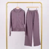 Smoky purple slim-fit sweatshirt and sweatpants set