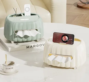 High-End Cream Style Remote Control Storage Box Creative Napkin and Coffee Table Tissue Box Home Living Room Plastic Paper Box