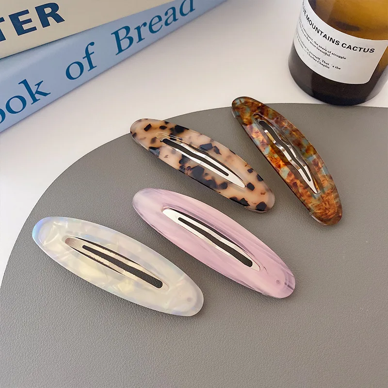 Корейская ацетатная овальная заколка для волос