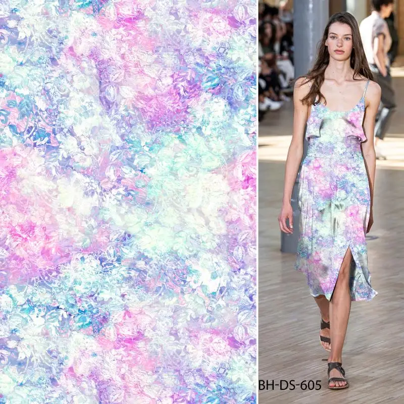 Модная элегантная вискозная ткань с цифровой