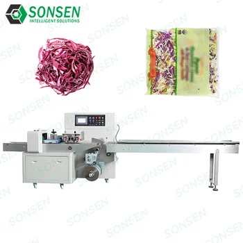 2024 Custom Cabbage Pillow-Packaging Machine for Veggies Salads and Fruit Ideal for Small Businesses with Automated Packing