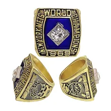 Custom Custom Championship Ring Major League Baseball 1969 New York Mets Championship Ring Premium Wooden Gift Box