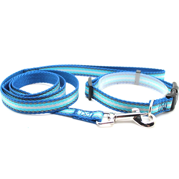 Fashionable stable colorful PP  dog leash and collar set for dog