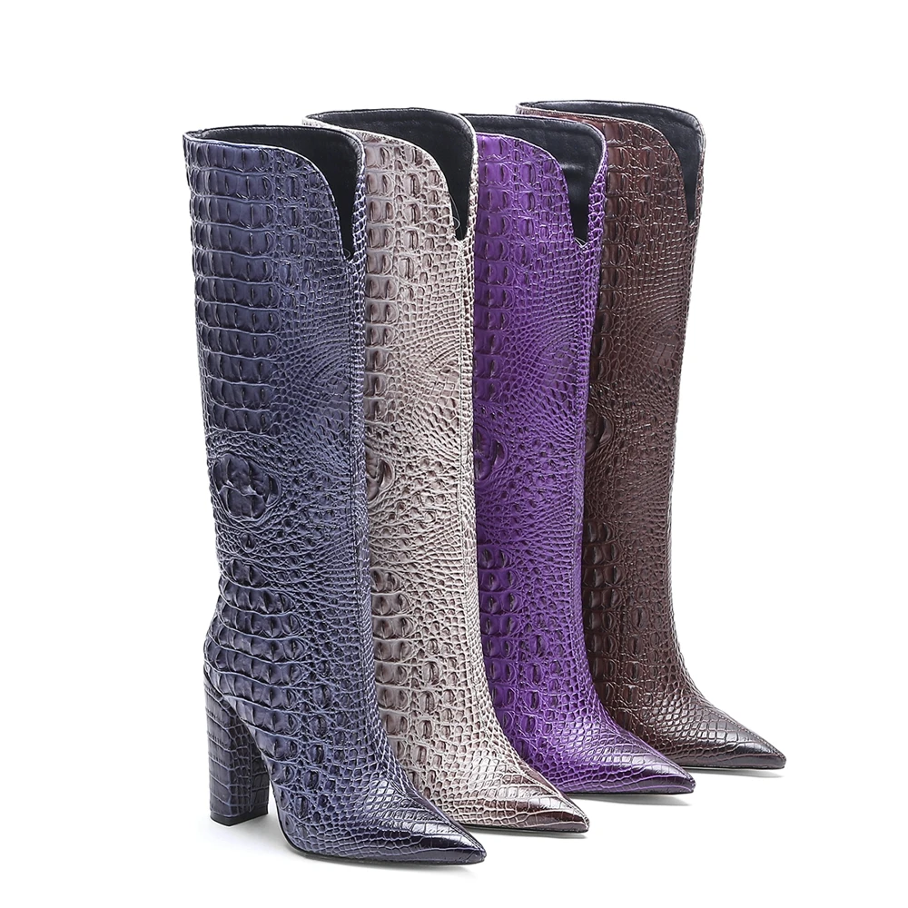 ladies crocodile boots